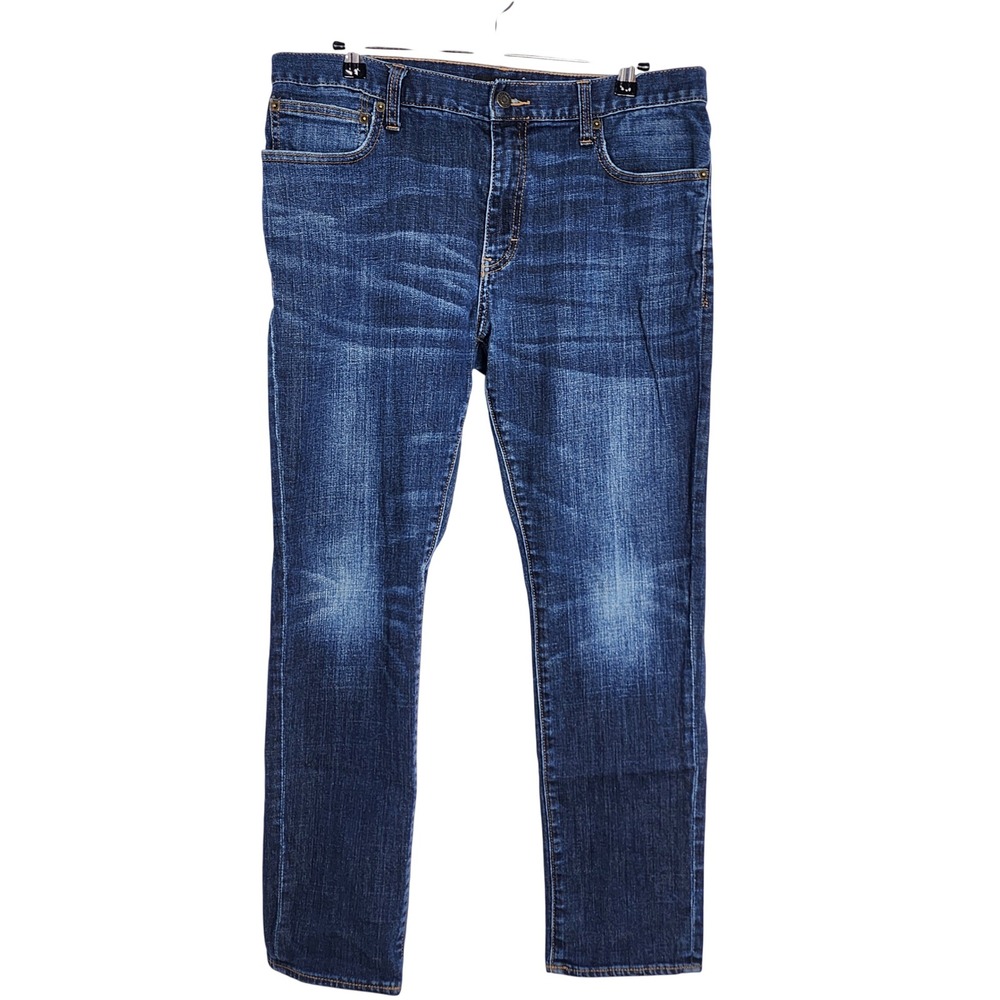 J Crew Mercantile Flex Jeans 34x30 Men Slim Straight Dark Wash Stretch W34 Blue